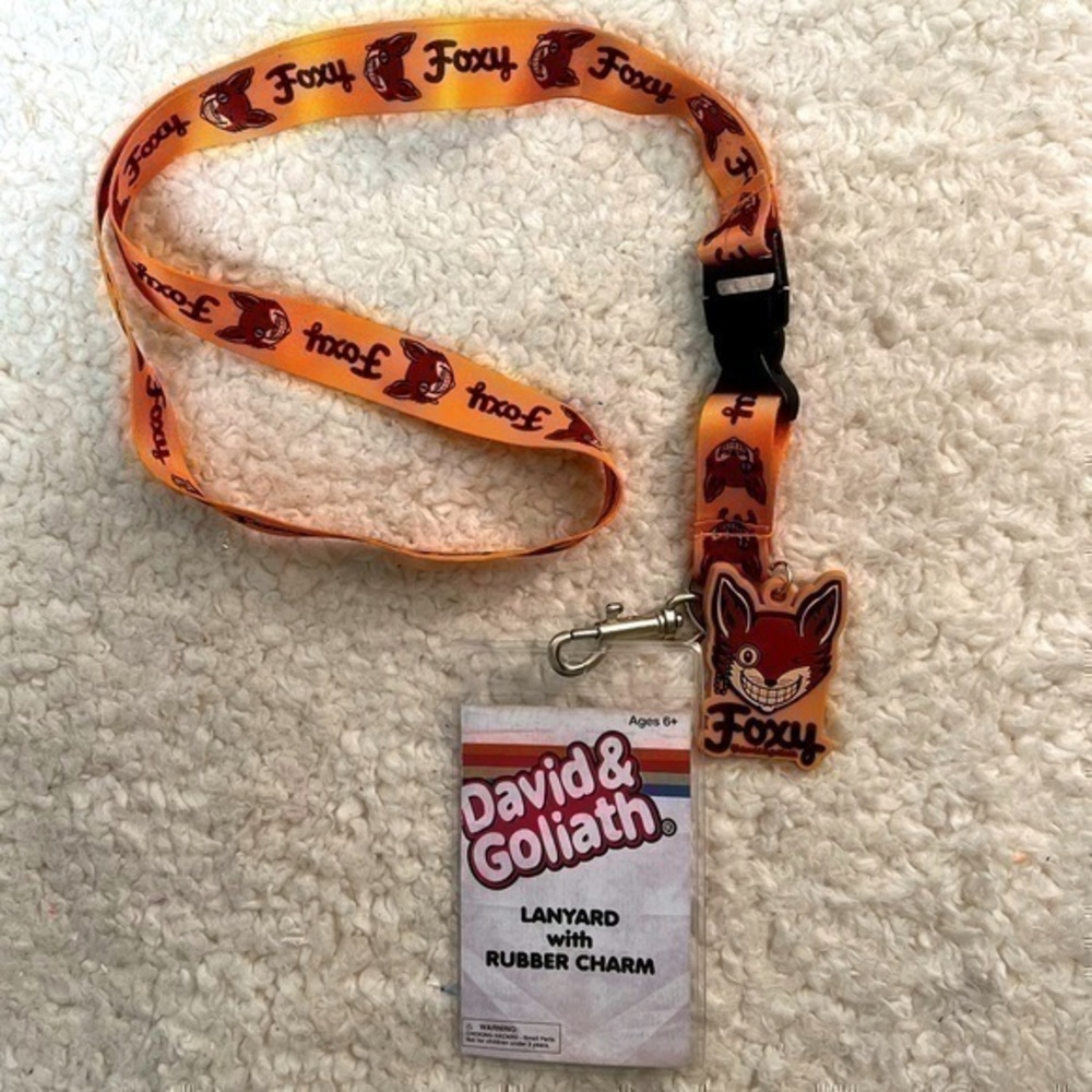 David & Goliath "Foxy" Lanyard with Rubber Charm